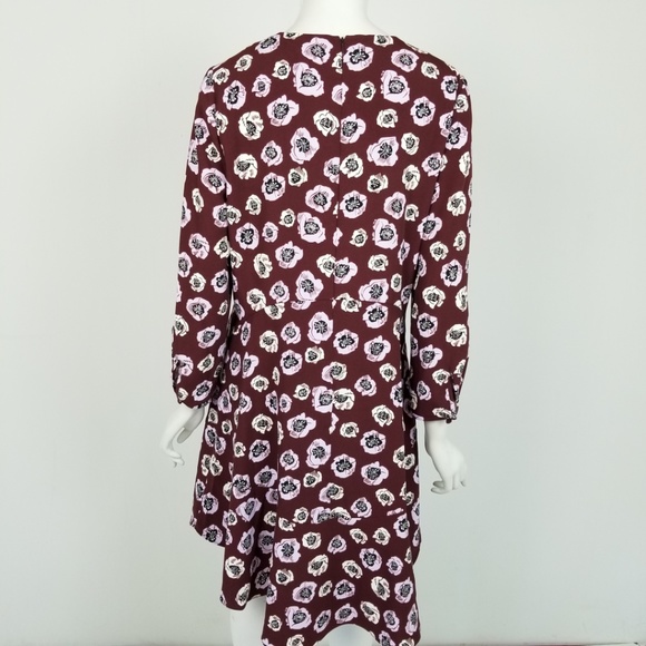 *SOLD* LOFT Maroon Floral Career Midi Dress Size 10 - Picture 6 of 6